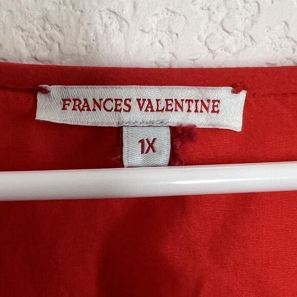 Frances Valentine 1X Dress Goldie Tunic Kaftan Embroidered Floral MOD Retro B12 - Picture 11 of 11